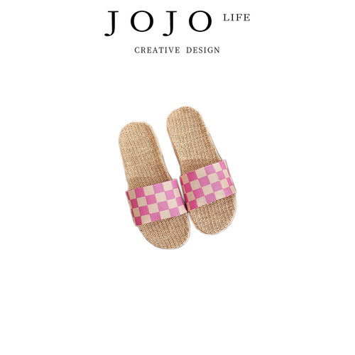 JOJO'SLIFEPD防滑厚底亚麻拖鞋