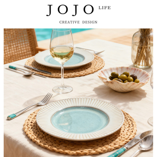 JOJO'S L. PD·relief·餐具创意陶瓷欧式简约西餐牛排盘 | 浮雕