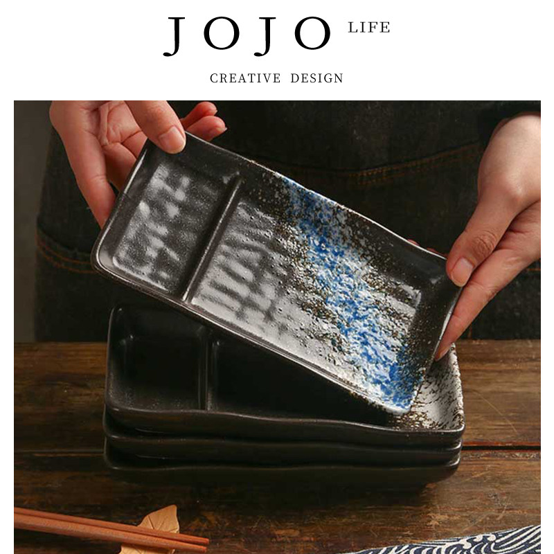 JOJO'S L. PD.mall.陶瓷分格餐盘创意家用带醋碟双格盘子 | 商场