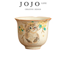 见义 JOJO PD.justice.汝窑萌猫茶杯单杯家用茶盏品茗杯
