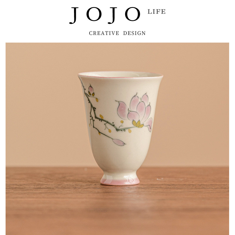 JOJO'S L. PD.Legend.手绘玉兰花高足杯茶杯女士个人单杯 | 相传,餐饮具,茶杯,淘宝优惠券,粉丝福利购,淘宝优惠卷