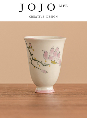 JOJO'S L. PD.Legend.手绘玉兰花高足杯茶杯女士个人单杯 | 相传