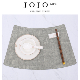 PD.block.扇形圆桌布纹餐垫皮革垫防水隔热垫 卡赴 JOJO