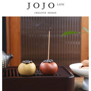 JOJO'S L. PD.紫泉涧.紫砂柿柿如意茶道香插香炉小香炉托 | 蛾蝶