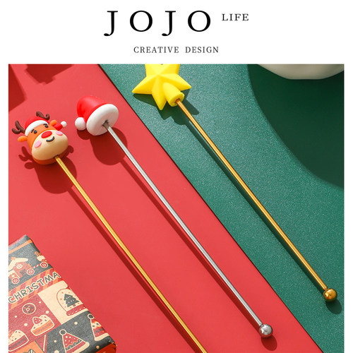 JOJO'SLIFEPD不锈钢圣诞搅拌棒