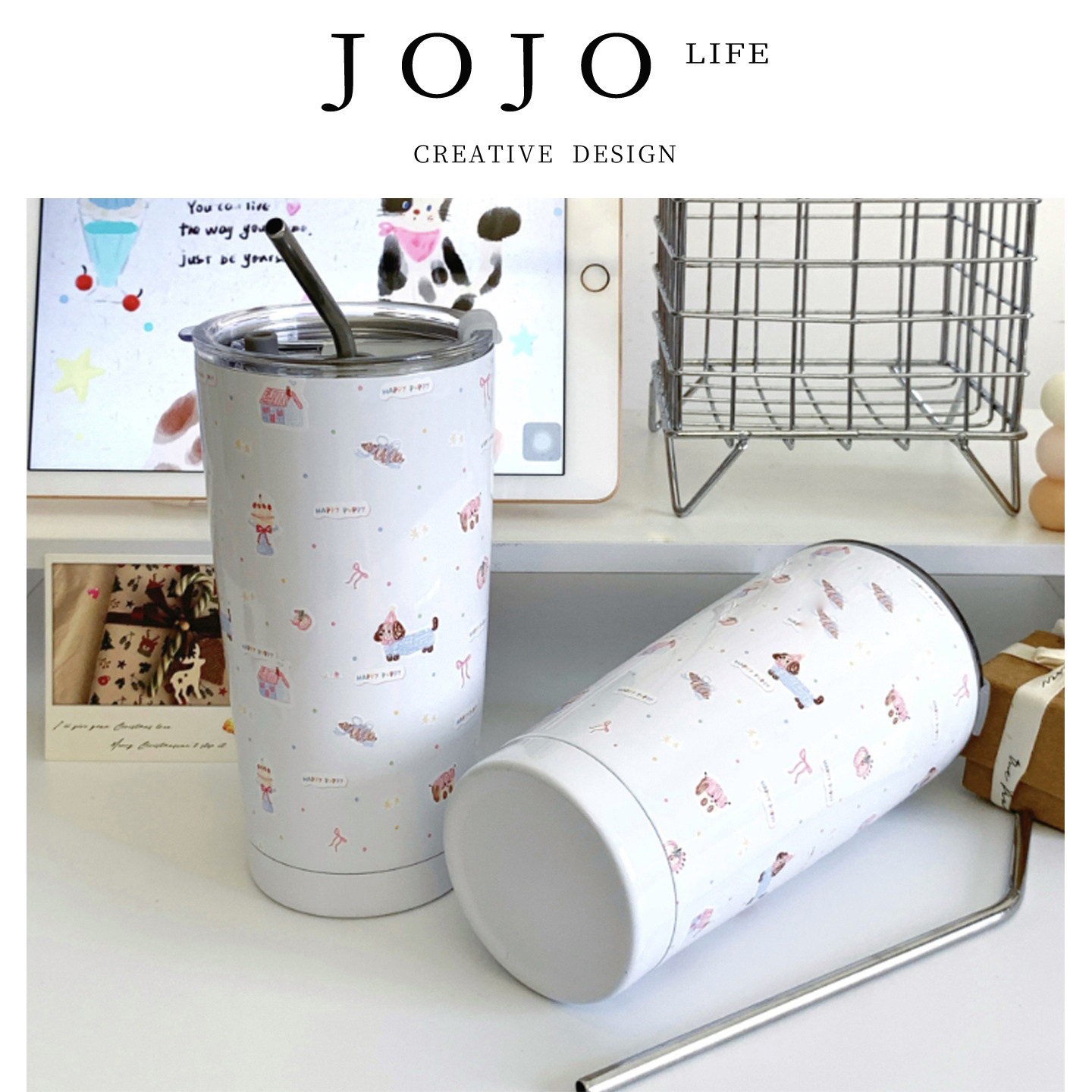 JOJO'S L. PD.Supporting.可爱保温杯大容量卡通水杯小狗  | 助捶,餐饮具,保冷/保温杯,淘宝优惠券,粉丝福利购,淘宝优惠卷