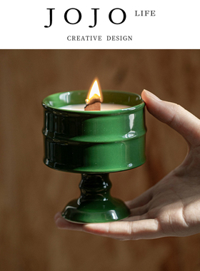 JOJO'S L. PD.wicked.ins风陶瓷高脚烛台蜡烛空杯香薰摆件 | 敝恶