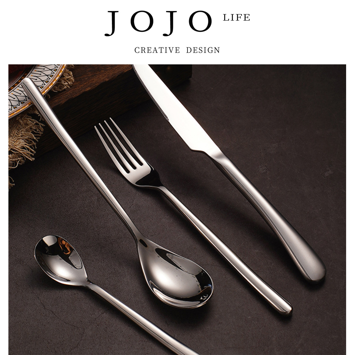 JOJO'S L. PD.maze.304不锈钢月光刀叉西餐具刀叉勺四件套| 迷埋,餐饮具,西餐餐具套装,淘宝优惠券,粉丝福利购,淘宝优惠卷