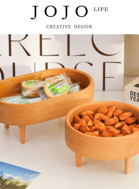 JOJO'S L. PD.Certificate.日式椭圆高脚木质托盘实木餐盘 | 证毯