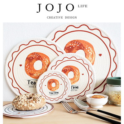 JOJO'SLIFEPD印花杯垫圆形碗垫