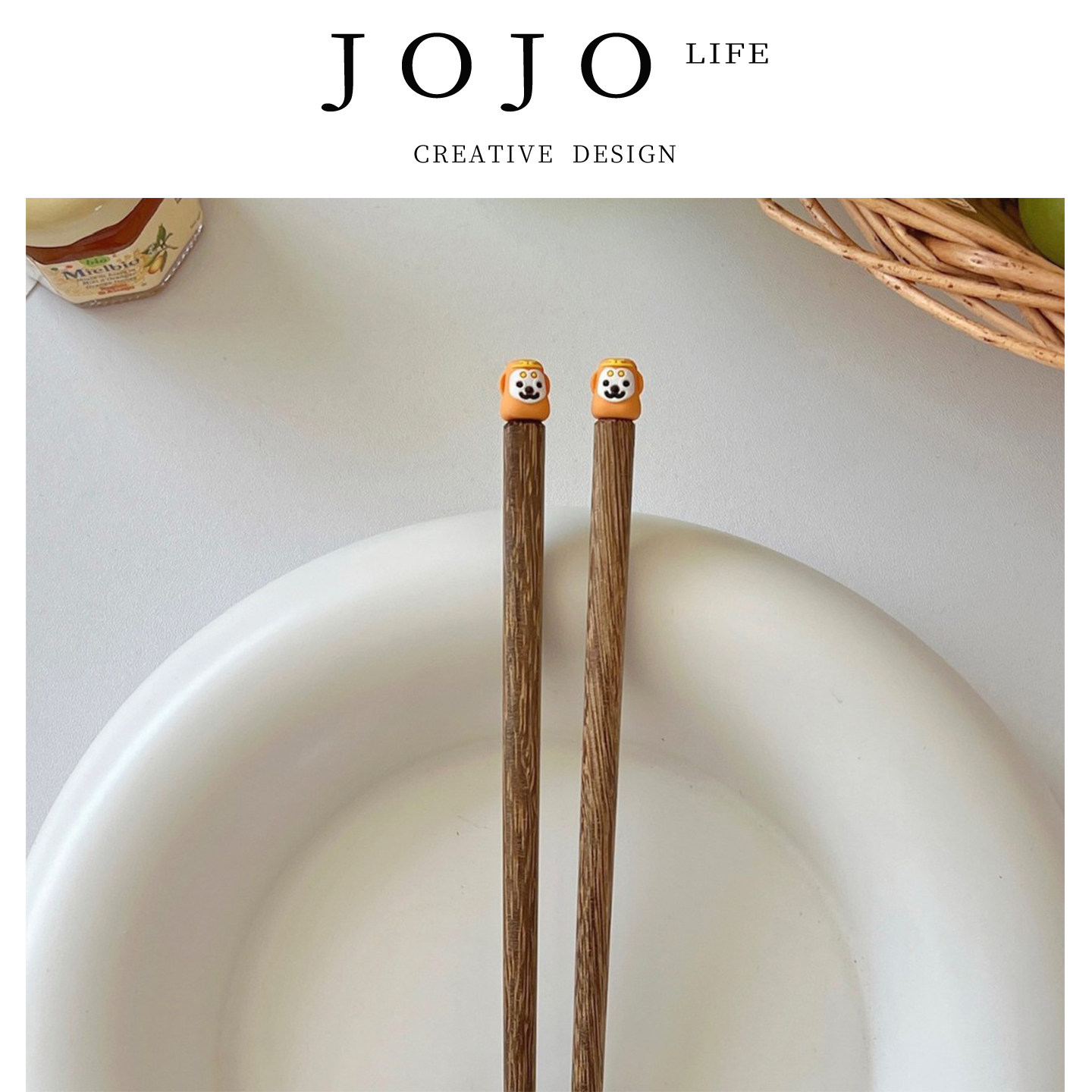 JOJO'S L. PD.medium.家用儿童木筷子18cm防滑鸡翅木卡通 | 媒议
