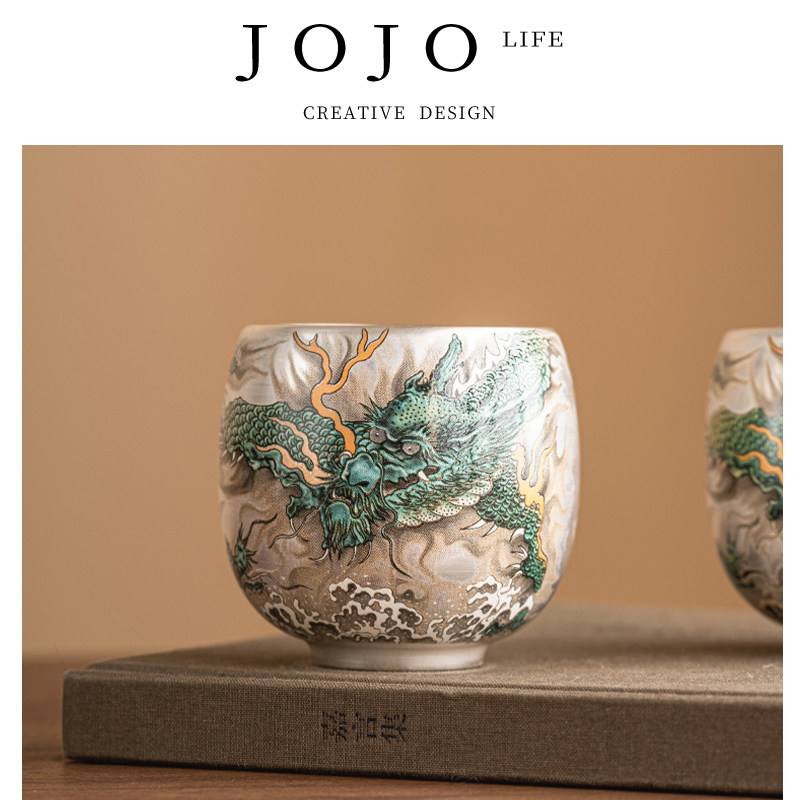 JOJO'S L. PD.紫泉涧.鎏银青龙喝茶杯高档精致品茗杯中式 | 相机