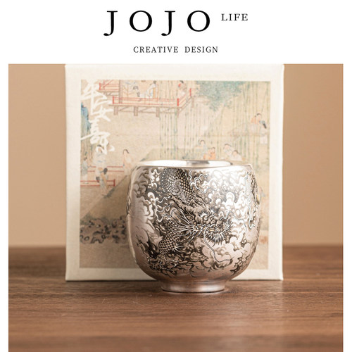 JOJO'SLIFEPD纯银鎏银品茗杯