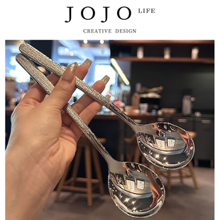 JOJO'S L.PD.talent.不锈钢勺子锤纹韩式勺西餐长柄勺 | 瘫赋