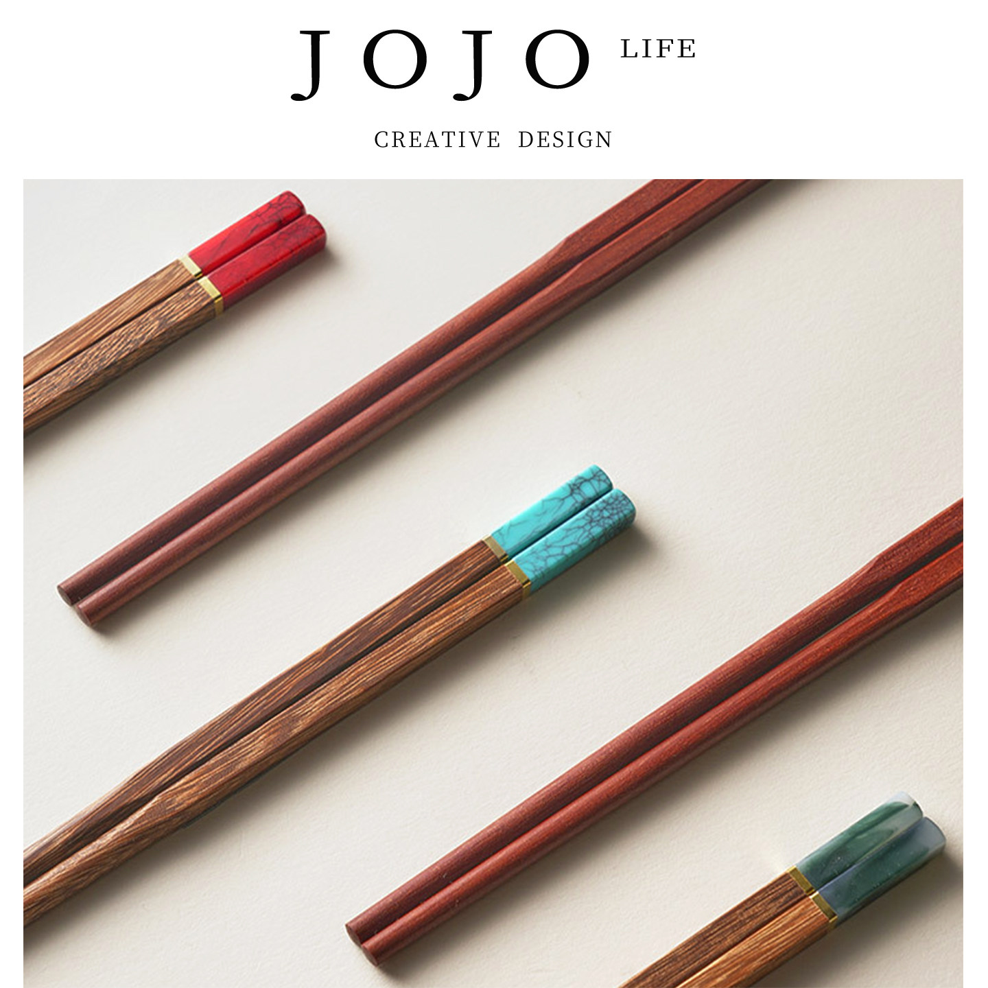 JOJO'S L. PD.jujube.木筷子家用分人创意分餐鸡翅木筷| 裁枣 - 实物图