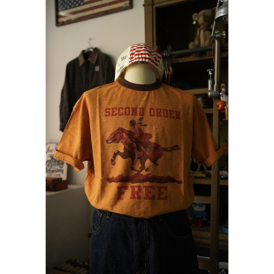 Ringer Shirt印第安人独特马文化竹节棉Tee恤 SS23 Secondorder