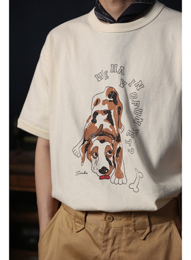 Secondorder SS25 Ringer T-Shirt 复古卡通动物 麻棉感 短袖T恤