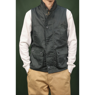 复古灯芯绒立领多口袋涂层英式 Waxed Vest Collar 背心马甲 Stand