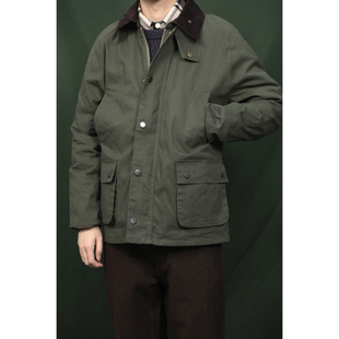 收腰猎装 Hunting 羊毛里中长款 复古插肩灯芯绒领 夹克外套 Jacket