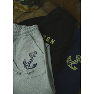 U.S.N 船锚 Sweatpants 重磅630克 美式复古抽绳休闲裤 运动卫裤