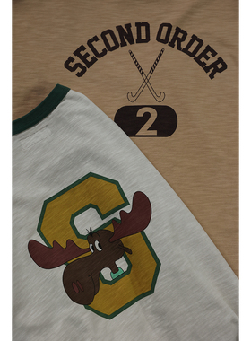 Secondorder SS23 Baseball Tee 复古廓形竹节棉美式棒球长袖T恤