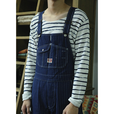 日式水墨条纹修身长袖打底海魂衫