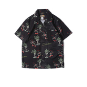 ALOHA 衬衫 SHIRTS 骷髅 HAWAII 休闲阿美咔叽夏威夷短袖 椰树 美式