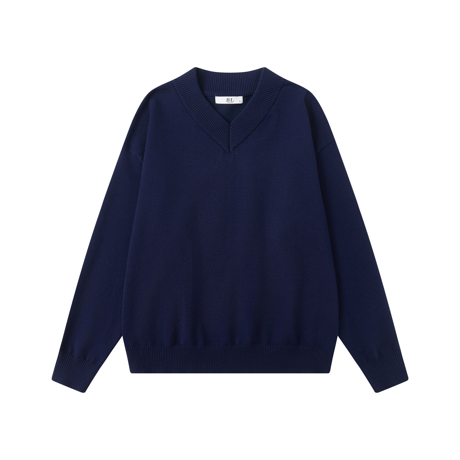 thumbnail for Autumn and winter V-neck sweater men's loose style high street ruffian couple knitwear loose trendy brand lazy wind jacket