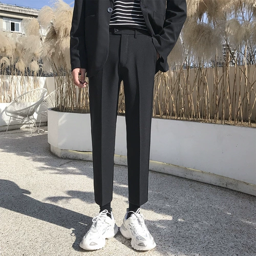 Универсальные штаны для отдыха, мужской трендовый костюм, осенние, в корейском стиле, свободный прямой крой