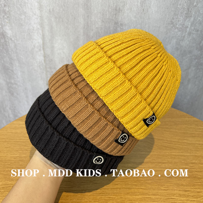 日系针织套头地主帽中大童雅痞帽