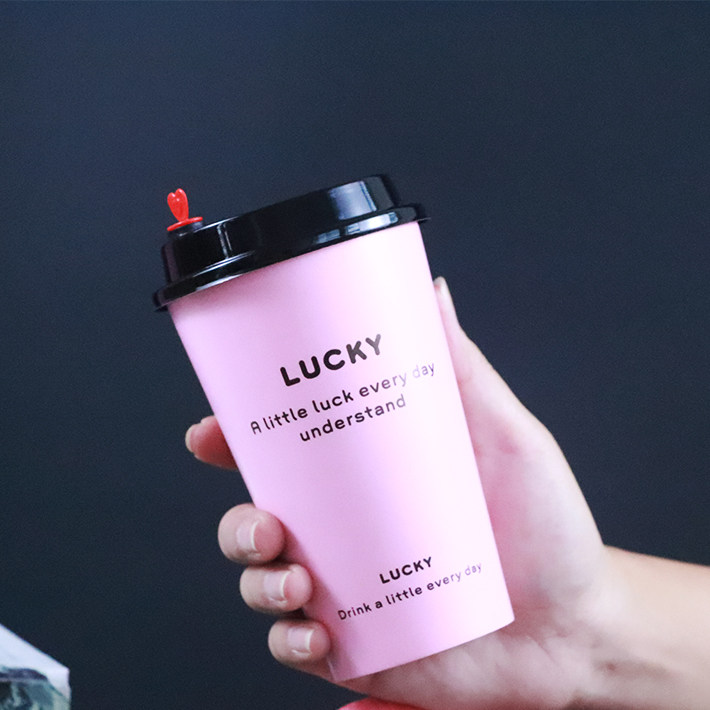 500ml加厚一次性奶茶纸杯子带盖果汁咖啡热饮可封口打包700cc热饮