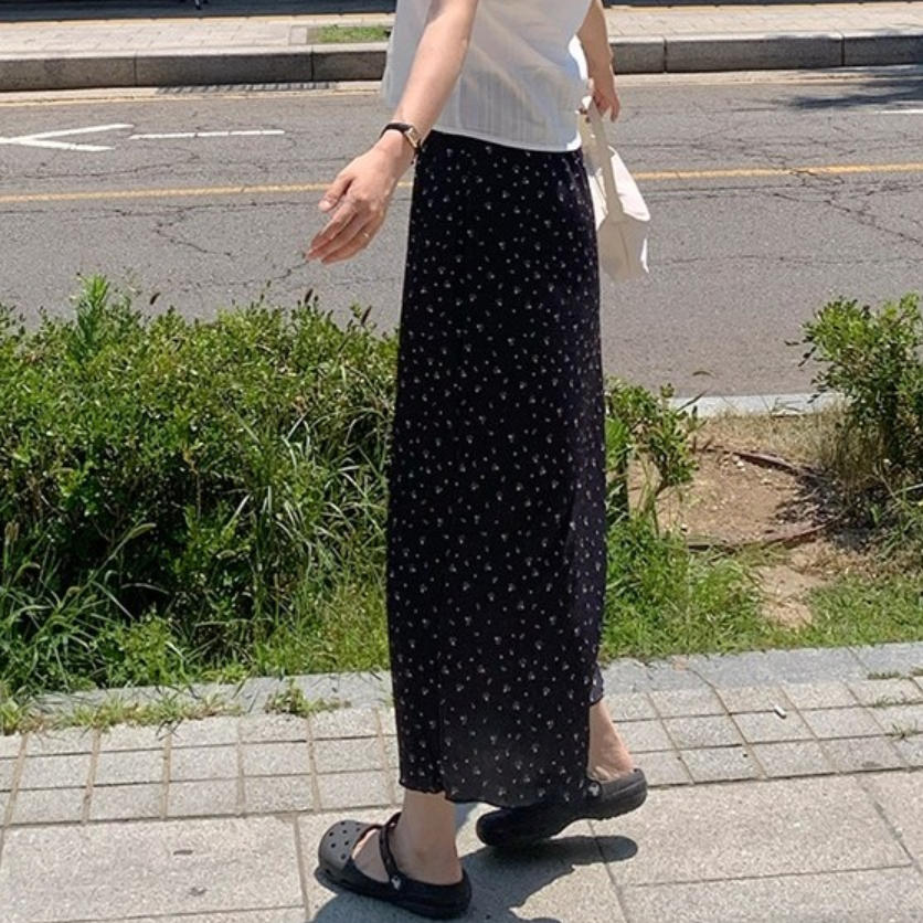 韩国代购直邮2026夏Fine-thankyou淑女风小碎花半身长裙A字裙显瘦