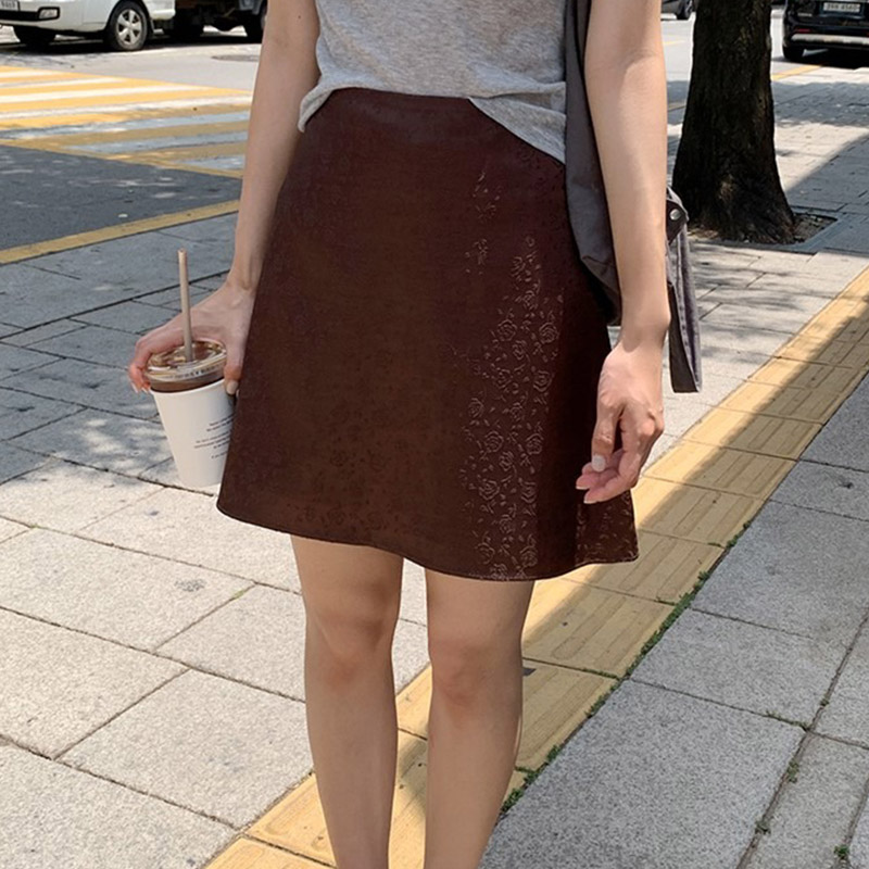韩国代购直邮2026夏Beginning复古印花高腰A字半身裙短女百搭显瘦