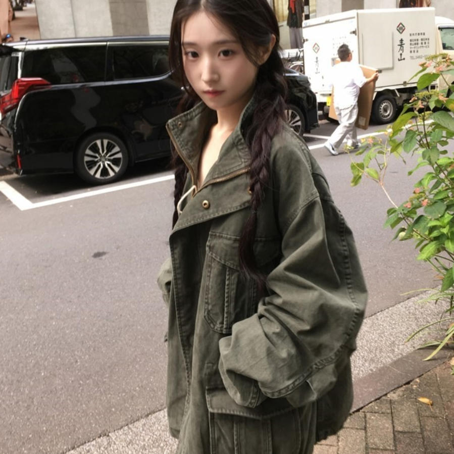 韩国代购直邮2026秋Daybin复古工装风多口袋风衣女宽松慵懒感外套