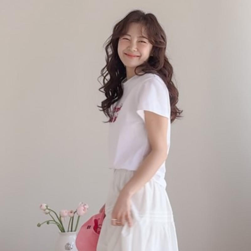 韩国代购直邮2026夏Leelin韩系甜美淑女风修身百搭显瘦白色短袖