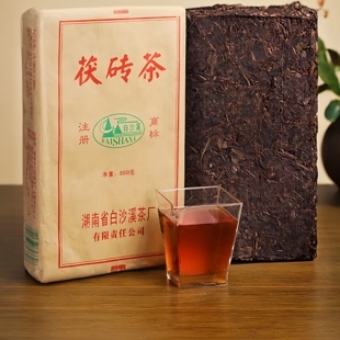 正品白沙溪黑茶2011年800g金花茯砖茶正宗高山黑茶湖南安化茯茶砖