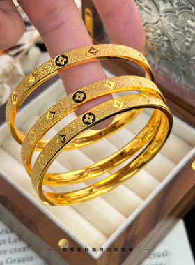 新中式古法满天星沙金手镯/戒指