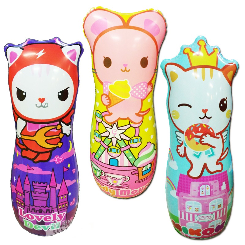 正品海之雨新款充气不倒翁发泄气球充气摆设环保材料儿童出气筒