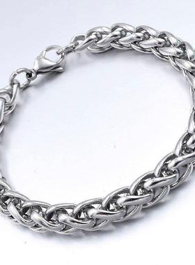 韩版简约龙骨嘻哈项链男士hiphop不锈钢学生网红银色链子潮配饰