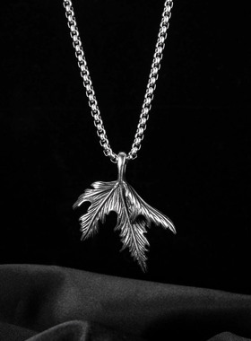 饰品潮流钛钢ins百搭嘻哈复古男士设计感秋叶辣妹项链工厂1件代发