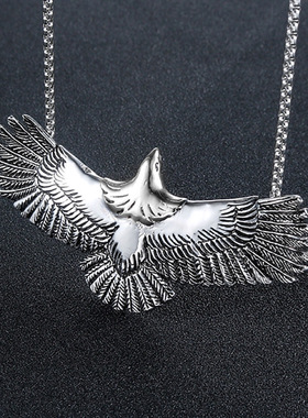 2025高桥吾郎金头鹰吊坠复古印第安鹰爪羽毛项链女 男士不锈钢毛