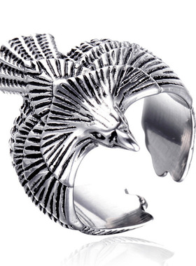 潮流霸气高桥吾朗同款飞鹰情侣戒指个性复古小众设计感老鹰对戒男