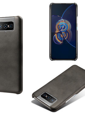 小牛纹适用华硕Zenfone8 Flip手机壳大孔素皮背壳半包商务保护套硬壳清爽手感不粘指纹