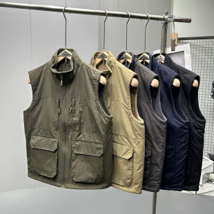 背心坎肩 马甲男防风加厚保暖无袖 美式 休闲复古户外双面穿加绒工装