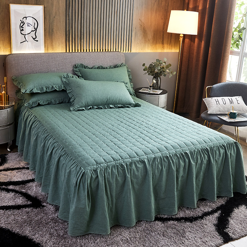 色织全棉水洗棉床裙不起球