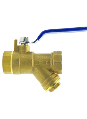 浙江皇冠带球芯过滤阀水风机盘管一体式螺纹过滤铜球阀DN20253240