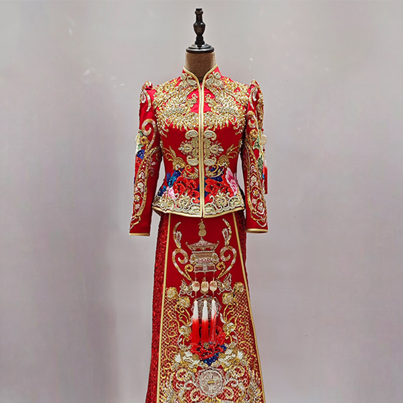 租赁马来褂印度丝新中式新娘结婚婚纱礼服喜服秀禾修身鱼尾出租,女装/女士精品,秀禾服,淘宝优惠券,粉丝福利购,淘宝优惠卷