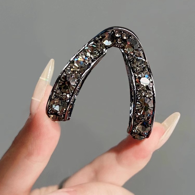 【下单立减50】水钻V型抓夹高级感短发半扎发固定发夹轻奢风_HL