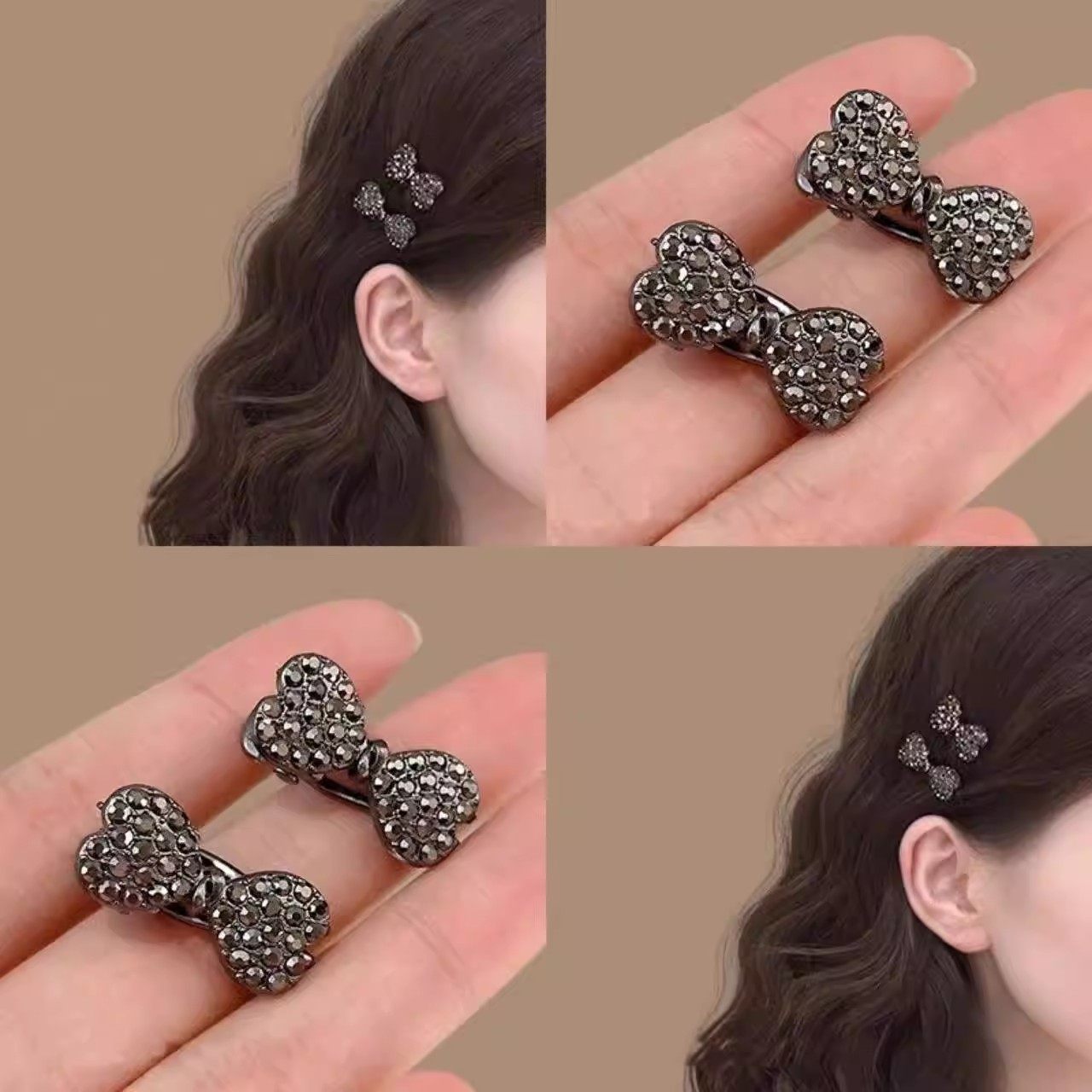 【下单立减50】满钻蝴蝶结发夹女侧边刘海夹头饰迷你鸭嘴夹子YZ,饰品/流行首饰/时尚饰品新,发饰,淘宝优惠券,粉丝福利购,淘宝优惠卷