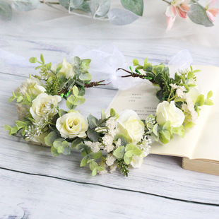 花环头饰森系唯美公主少女写真发饰新娘结婚婚纱摄影道具度假花圈
